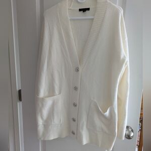 Ann Taylor Cream Cardigan with Button Detail